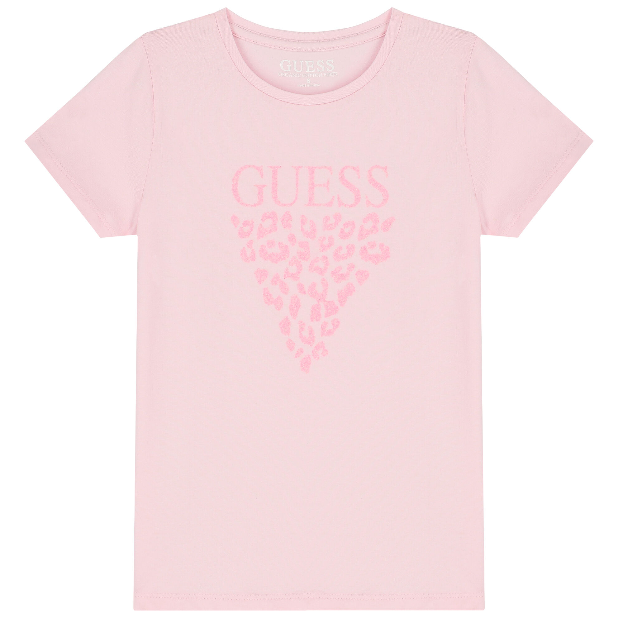 Guess Girls Pink Logo T Shirt Junior Couture