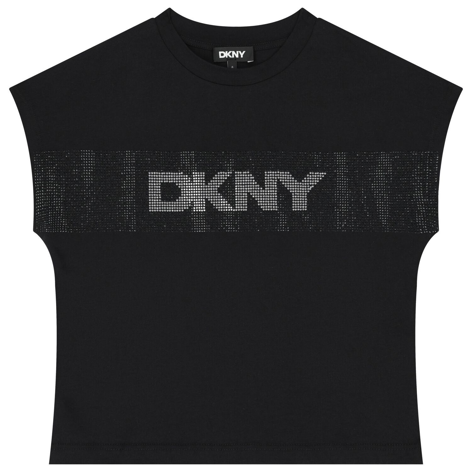 Girls Black Logo T-Shirt, 1, hi-res