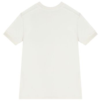 فستان سويت شيرت بالشعار تصميم ميني مي باللون العاجي للبنات