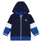 Younger Boys Blue Hooded Top , 1, hi-res