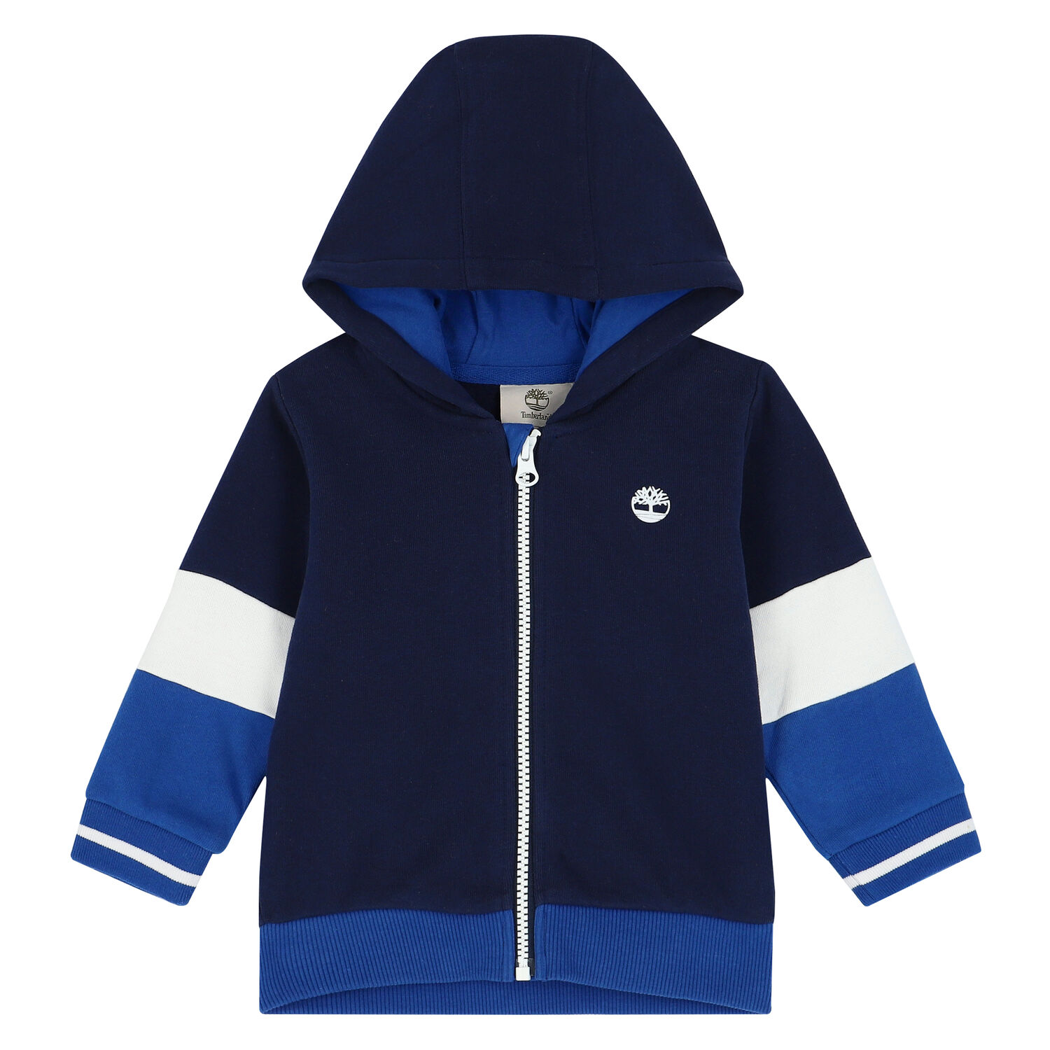 Younger Boys Blue Hooded Top , 1, hi-res