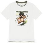 Boys White Teddy Bear T-Shirt, 1, hi-res