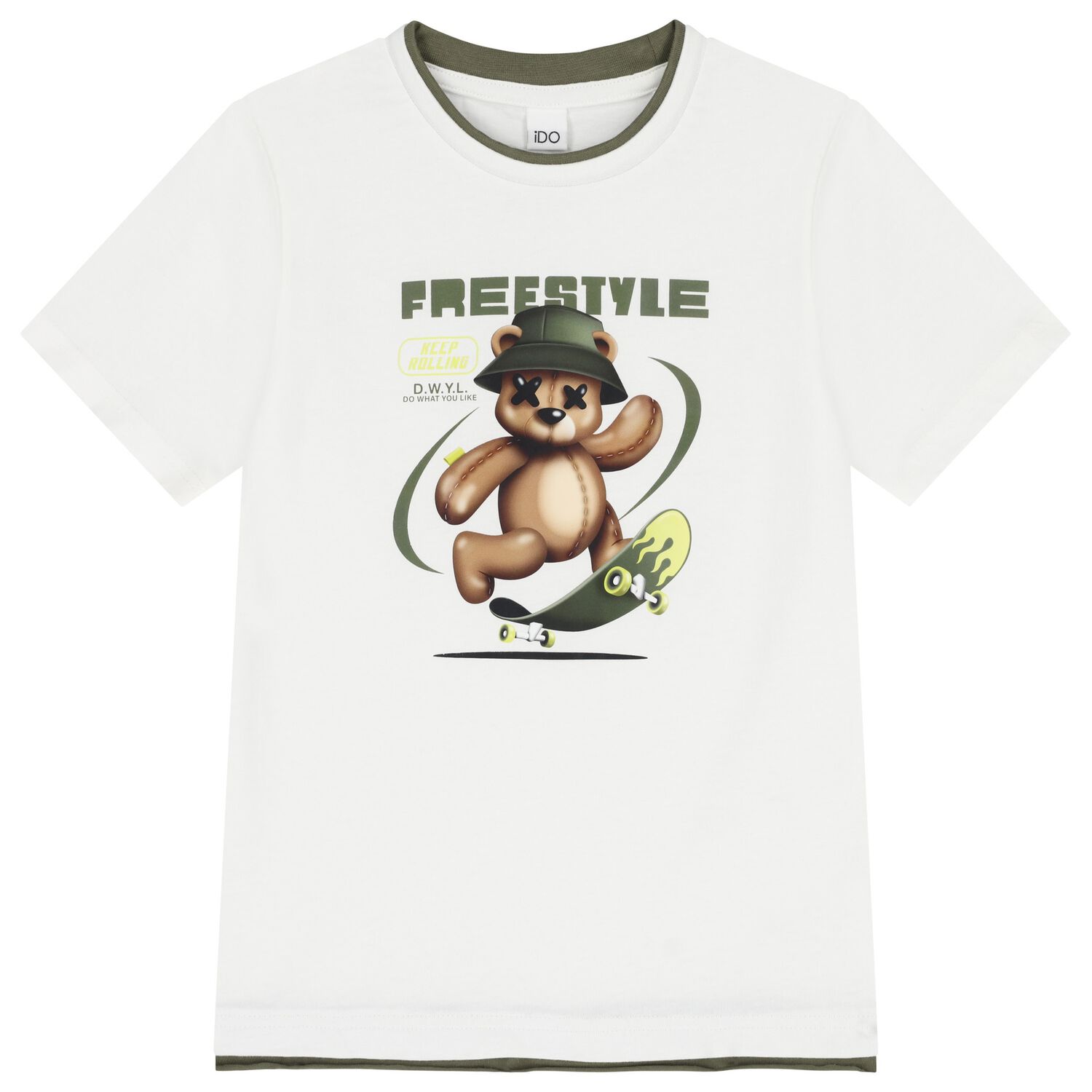 Boys White Teddy Bear T-Shirt, 1, hi-res image number null