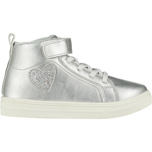Girls Silver Heart Trainers