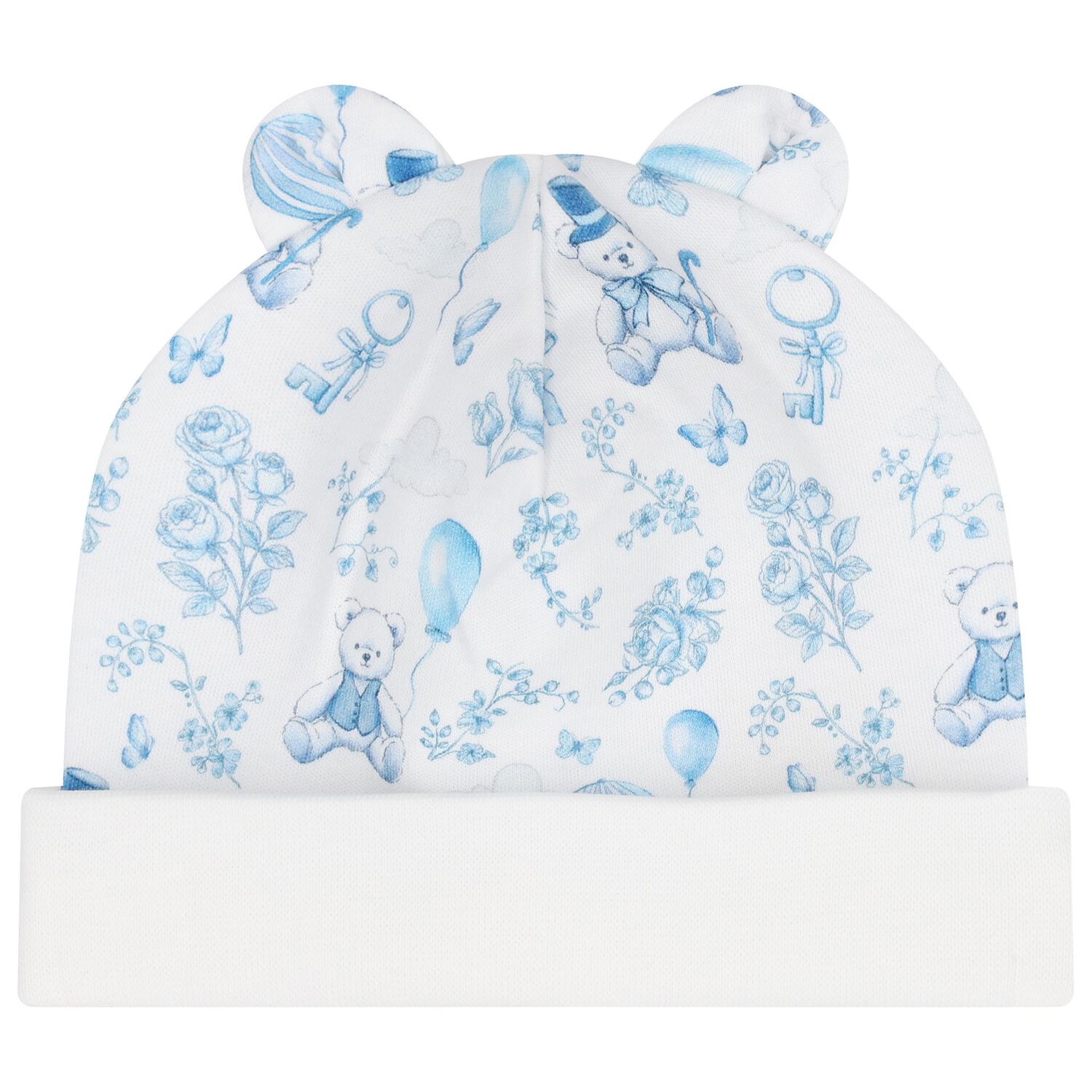 Boys White & Blue Toile Babygrow Set, 1, hi-res image number null