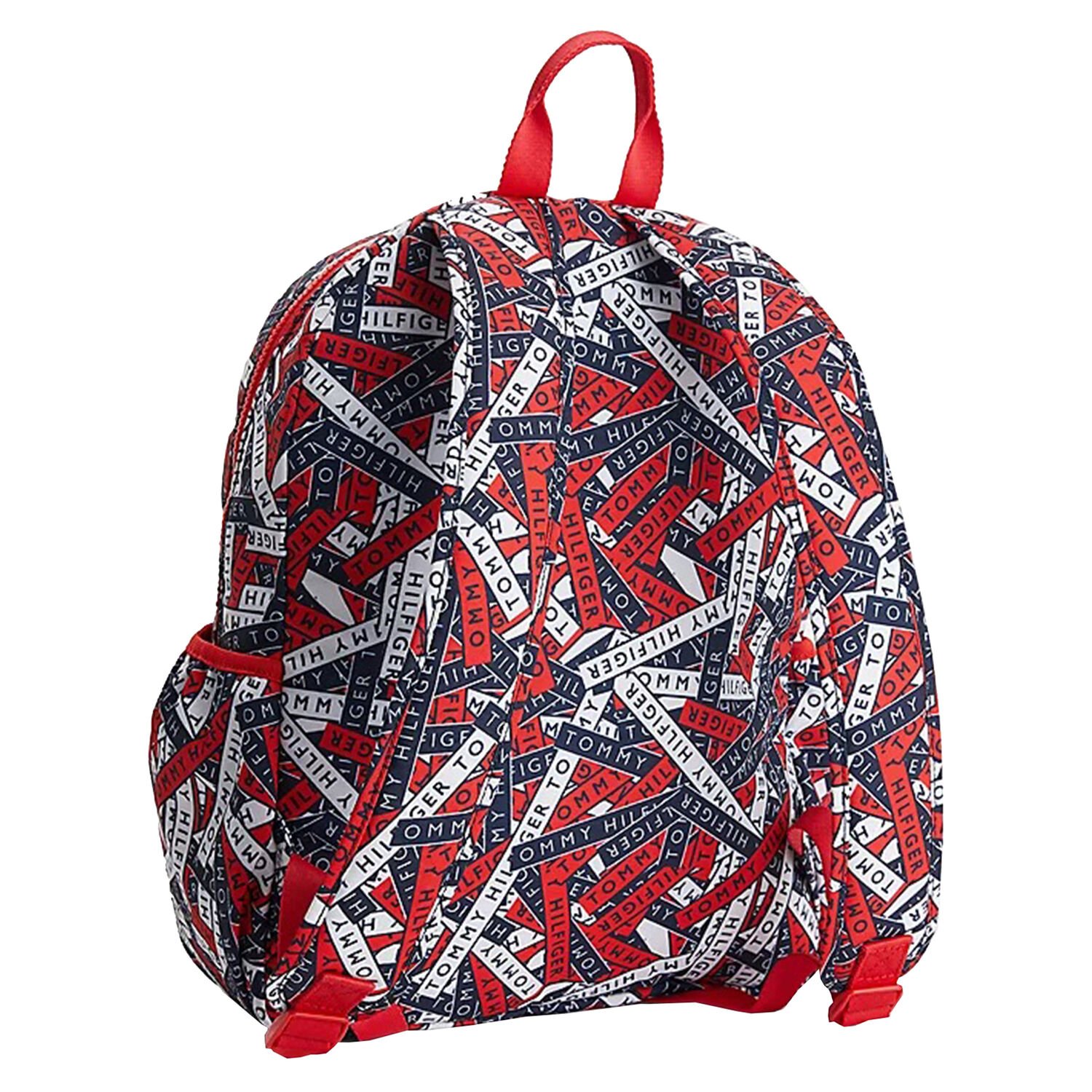 Tommy Hilfiger Boys Red, Navy White Logo Backpack Junior