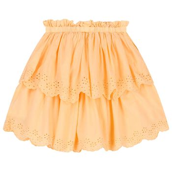 Girls Orange Broderie Anglaise Skirt