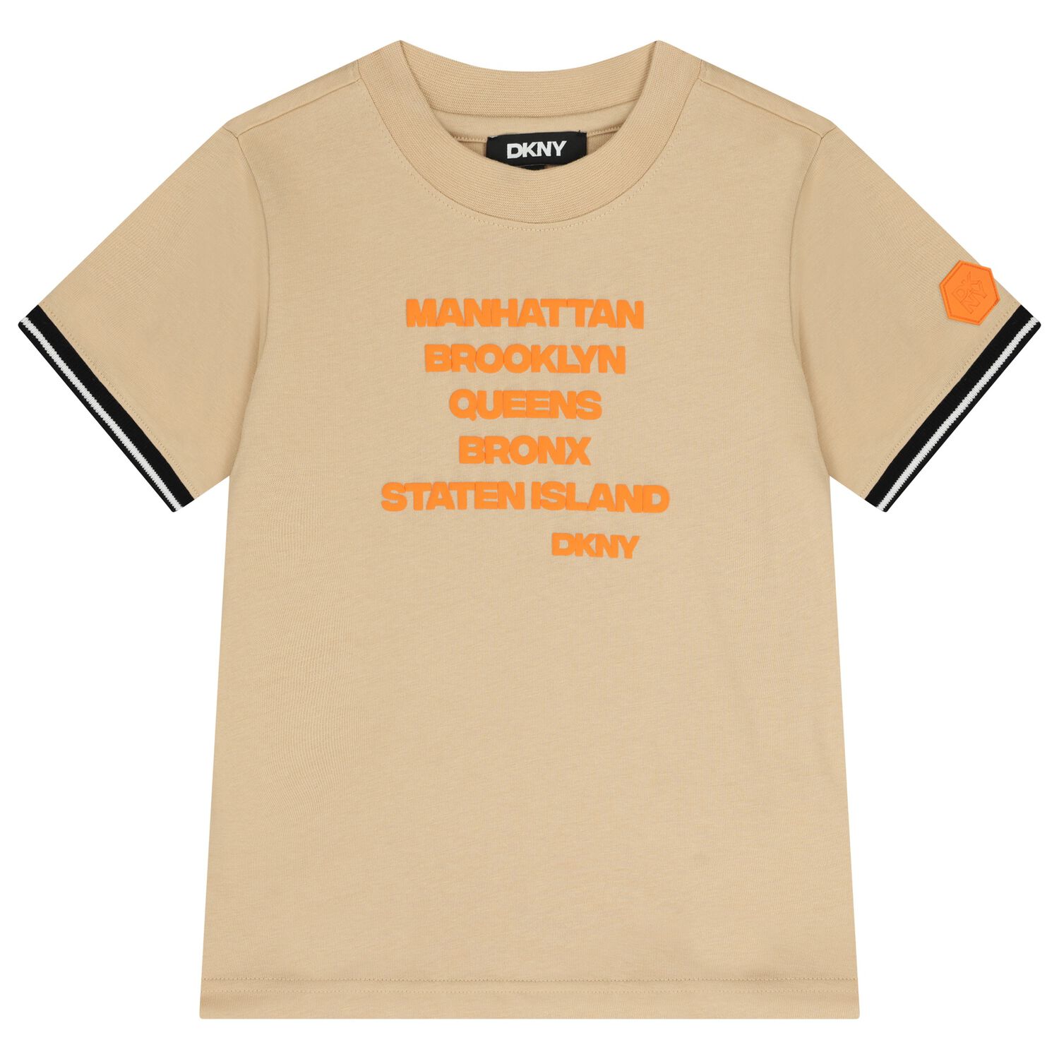 Boys Beige Logo T-Shirt, 1, hi-res
