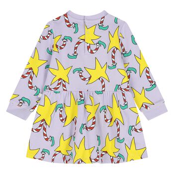 Younger Girls Purple & Yellow Star Dress