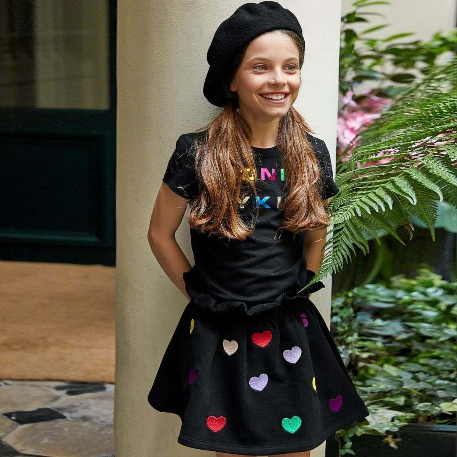 Girls Black Etel T-Shirt, 1, hi-res image number null