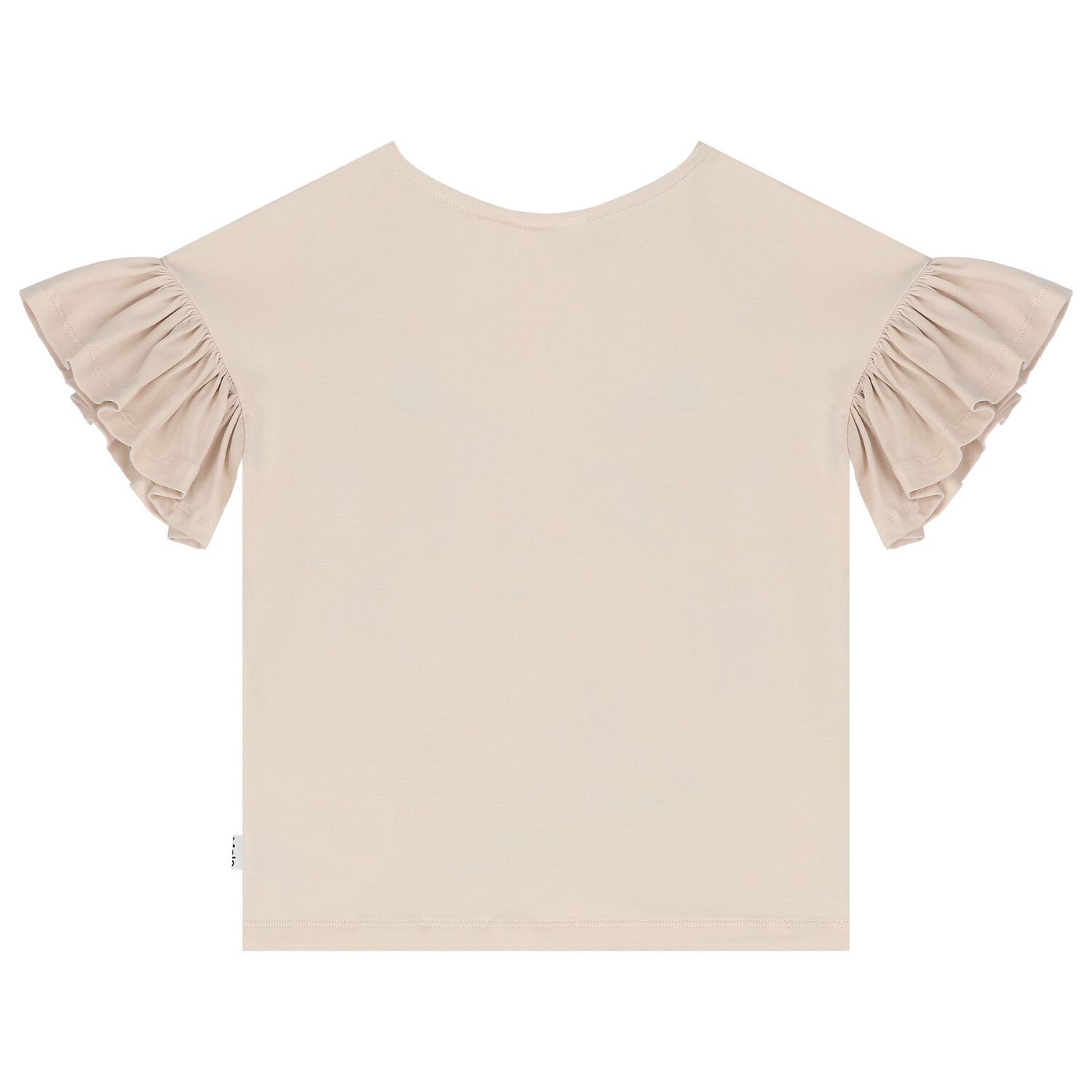 Girls Beige Ruffle T-shirts, 1, hi-res image number null