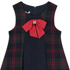 فستان بنات تارتان باللون الكحلي و الأخضر, 1, hi-res