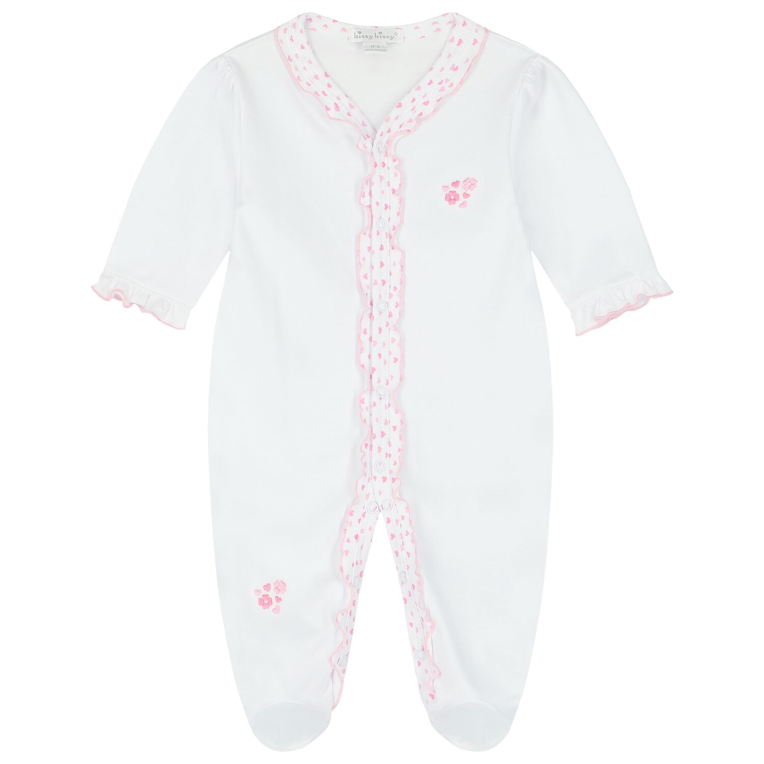 Baby Girls White Ruffled Babygrow, 1, hi-res image number null