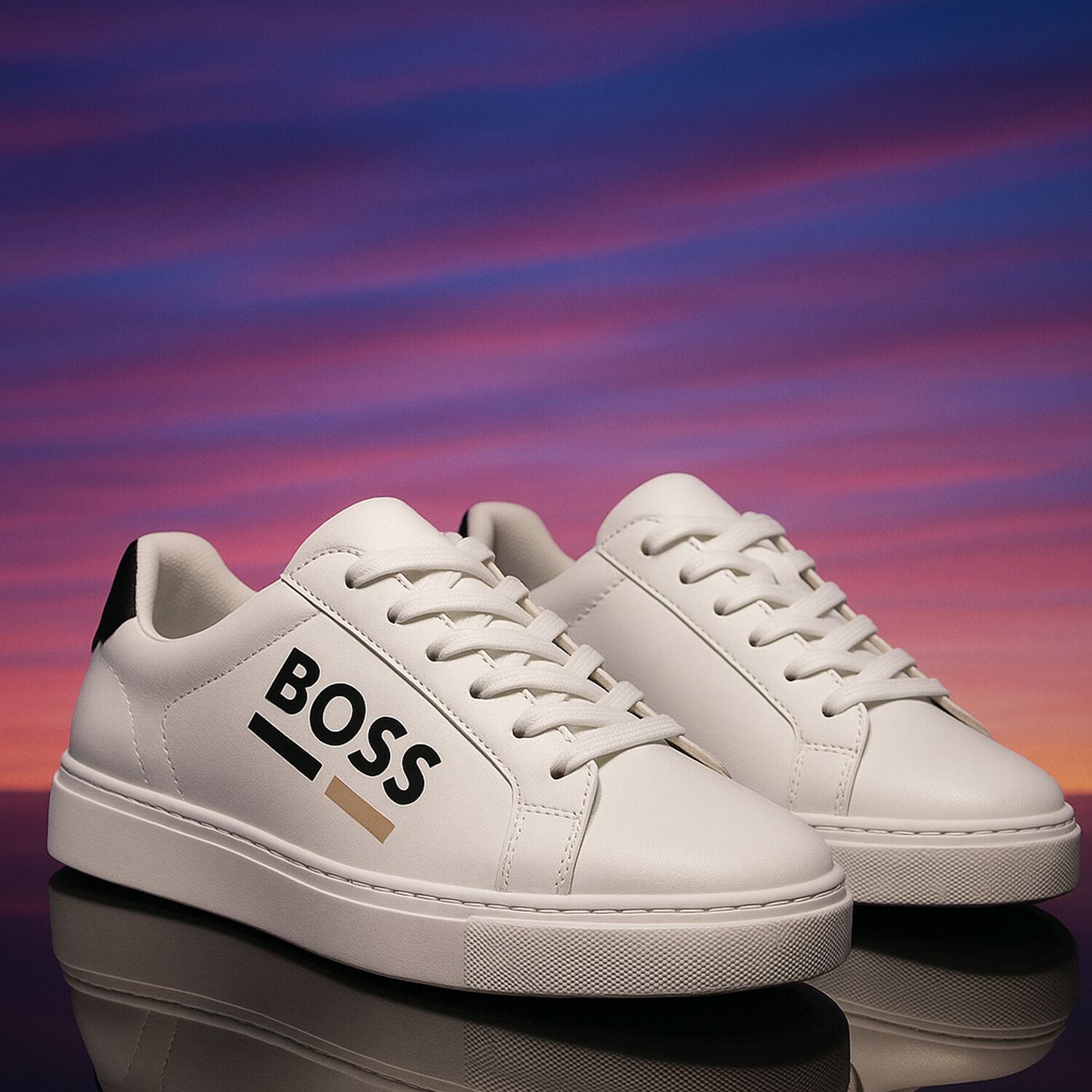 Boys White Logo Trainers, 1, hi-res image number null