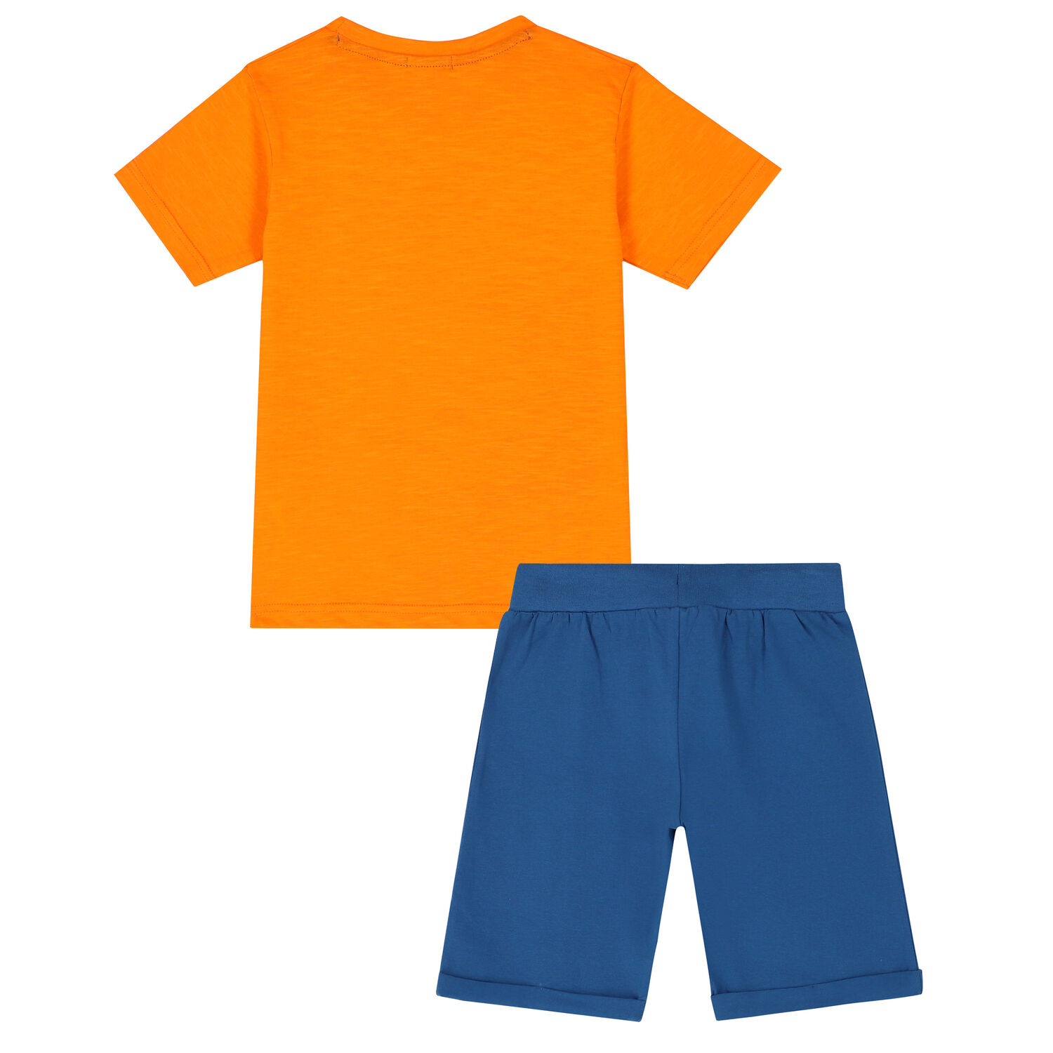 Boys Orange & Blue Graphic Shorts Set, 1, hi-res