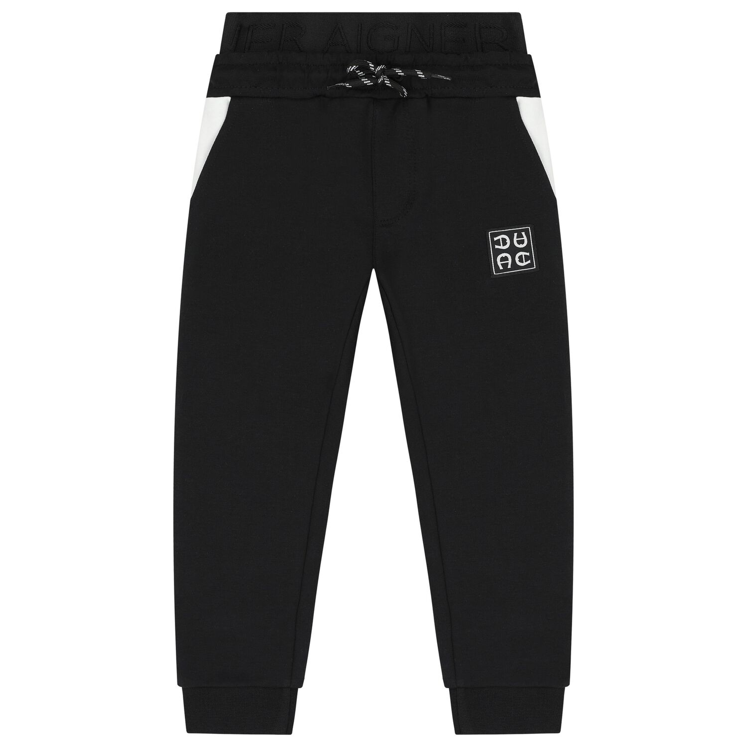 Younger Boys Black Logo Joggers, 1, hi-res image number null