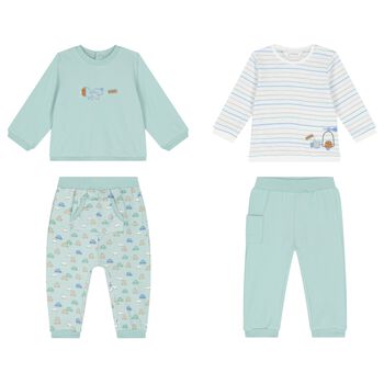 Baby Boys Green & White Tracksuits ( 2-Pack )
