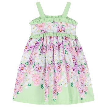 Girls Purple & Green Floral Dress