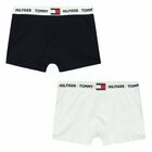 Boys White & Navy Boxer Shorts, 1, hi-res