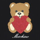 Girls Black Teddy Bear Logo Sweatshirt, 1, hi-res