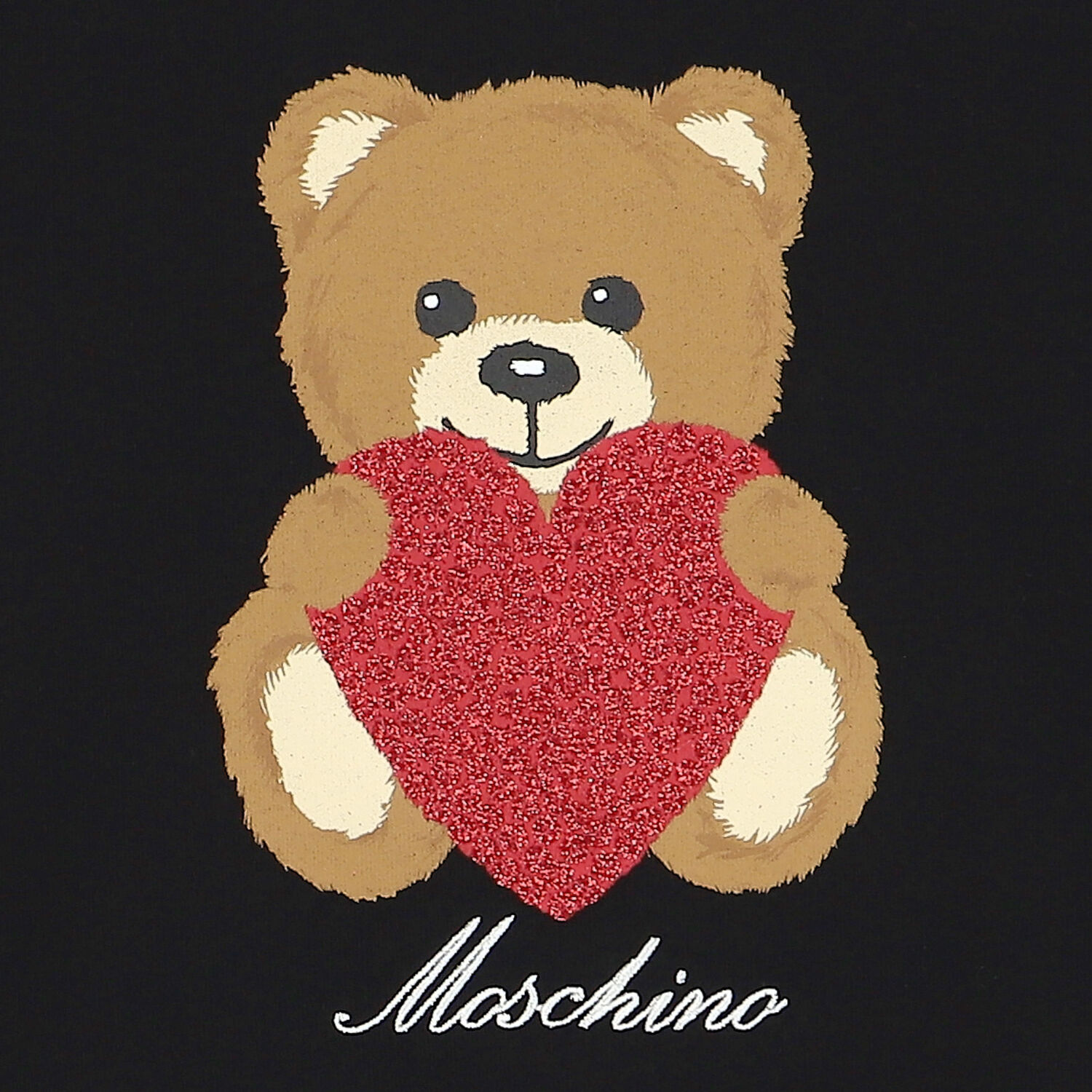 Girls Black Teddy Bear Logo Sweatshirt, 1, hi-res image number null