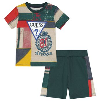 Younger Boys Multi-Coloured Logo Shorts Set
