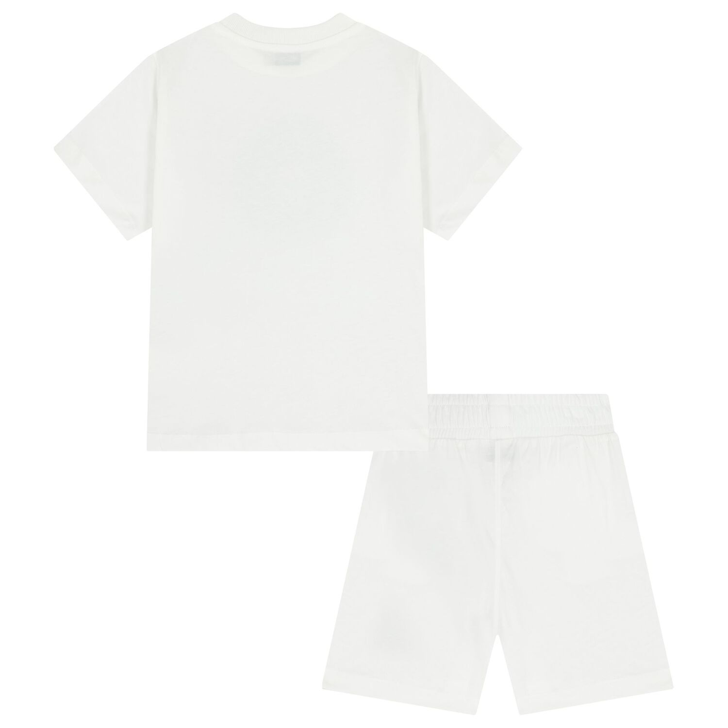 Boys White Logo Shorts Set, 1, hi-res