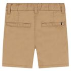 Younger Boys Beige Cotton Shorts, 2, hi-res
