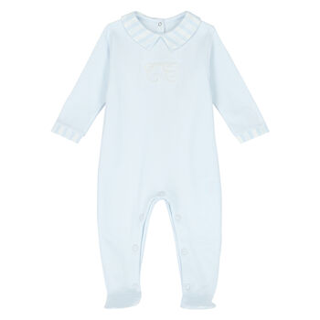 Baby Boys Blue Logo Babygrow