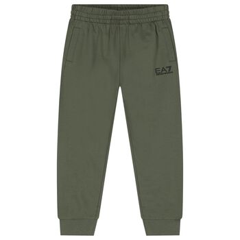 Boys Green Logo Joggers