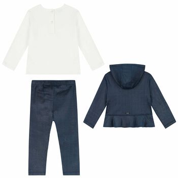 Girls Navy 3 Piece Tracksuit Set