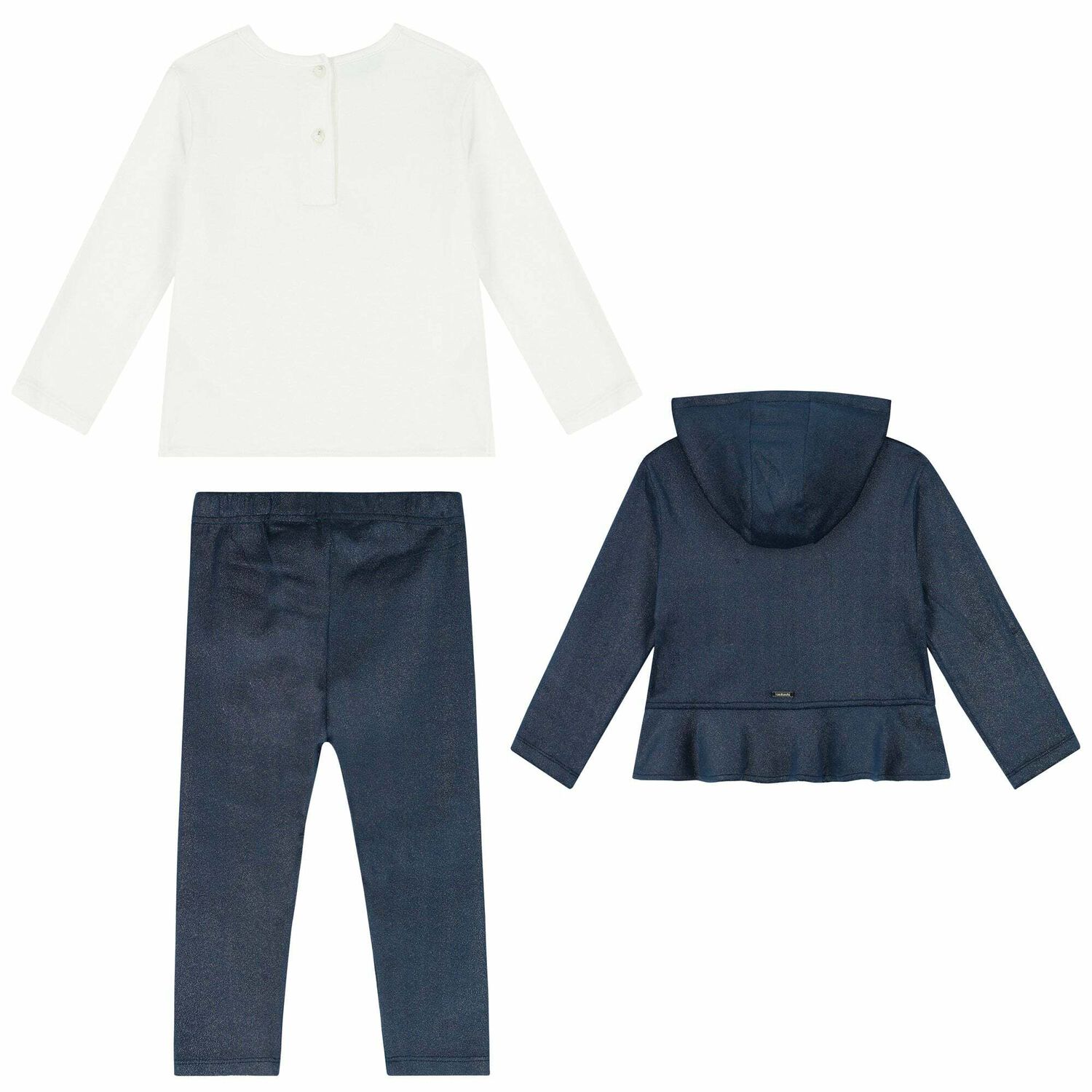 Girls Navy 3 Piece Tracksuit Set, 1, hi-res image number null