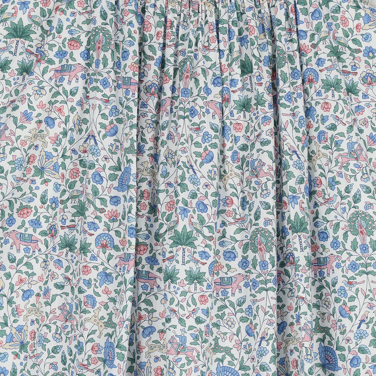 Baby Girls Blue & Green Liberty Print Dress, 1, hi-res