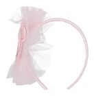 Girls Pink Teddy Bear Tulle Headband, 1, hi-res