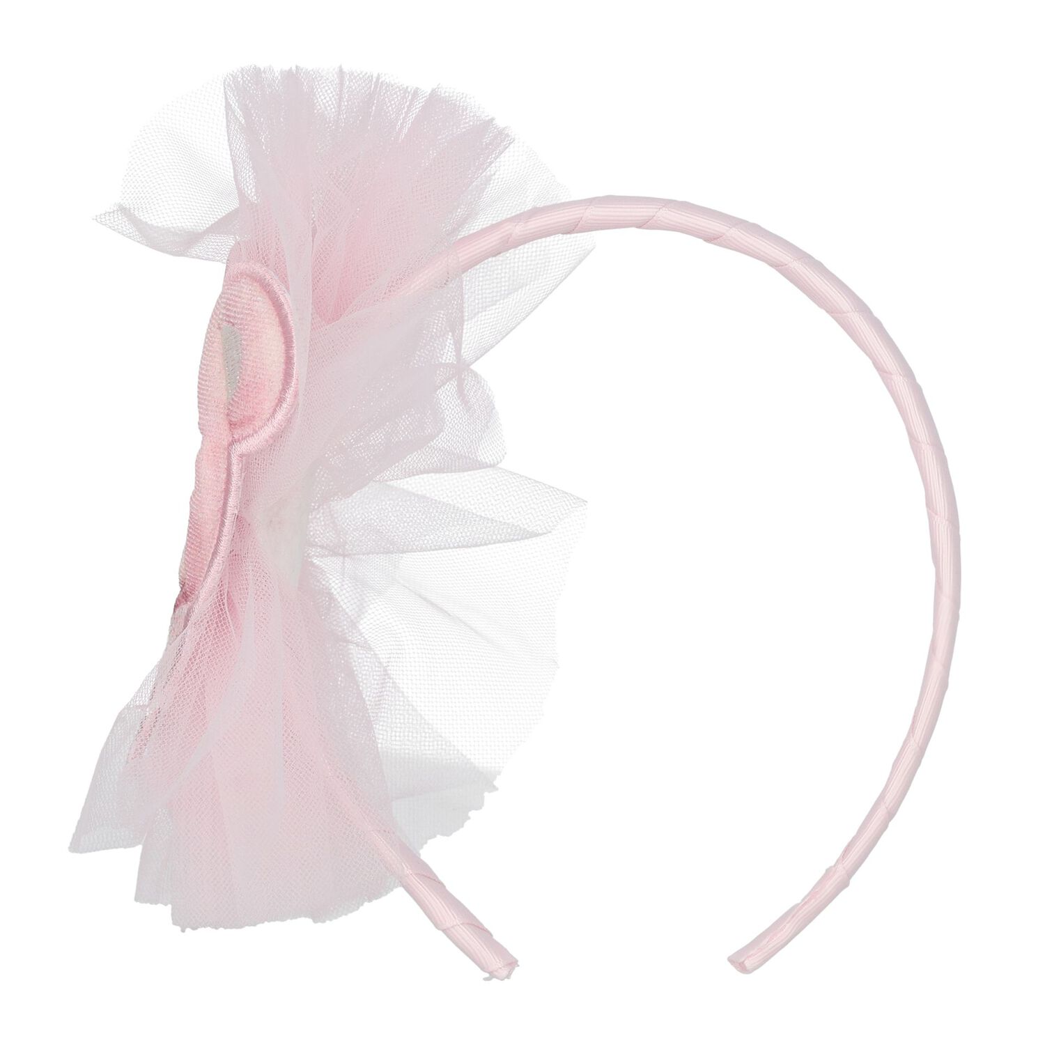 Girls Pink Teddy Bear Tulle Headband, 1, hi-res image number null