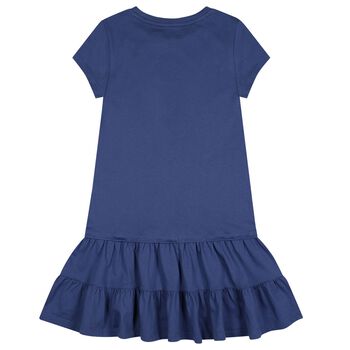Girls Navy Blue Polo Bear Dress