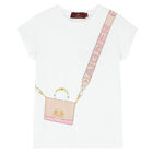 Girls White Logo Bag T-Shirt, 1, hi-res