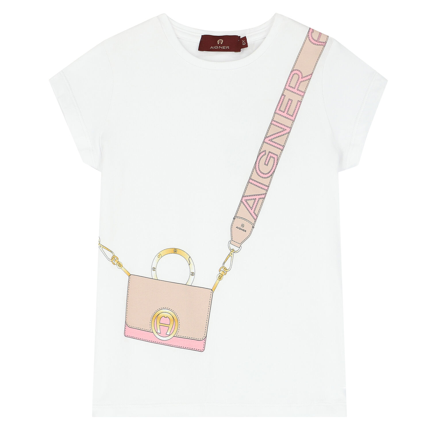 Girls White Logo Bag T-Shirt, 1, hi-res image number null