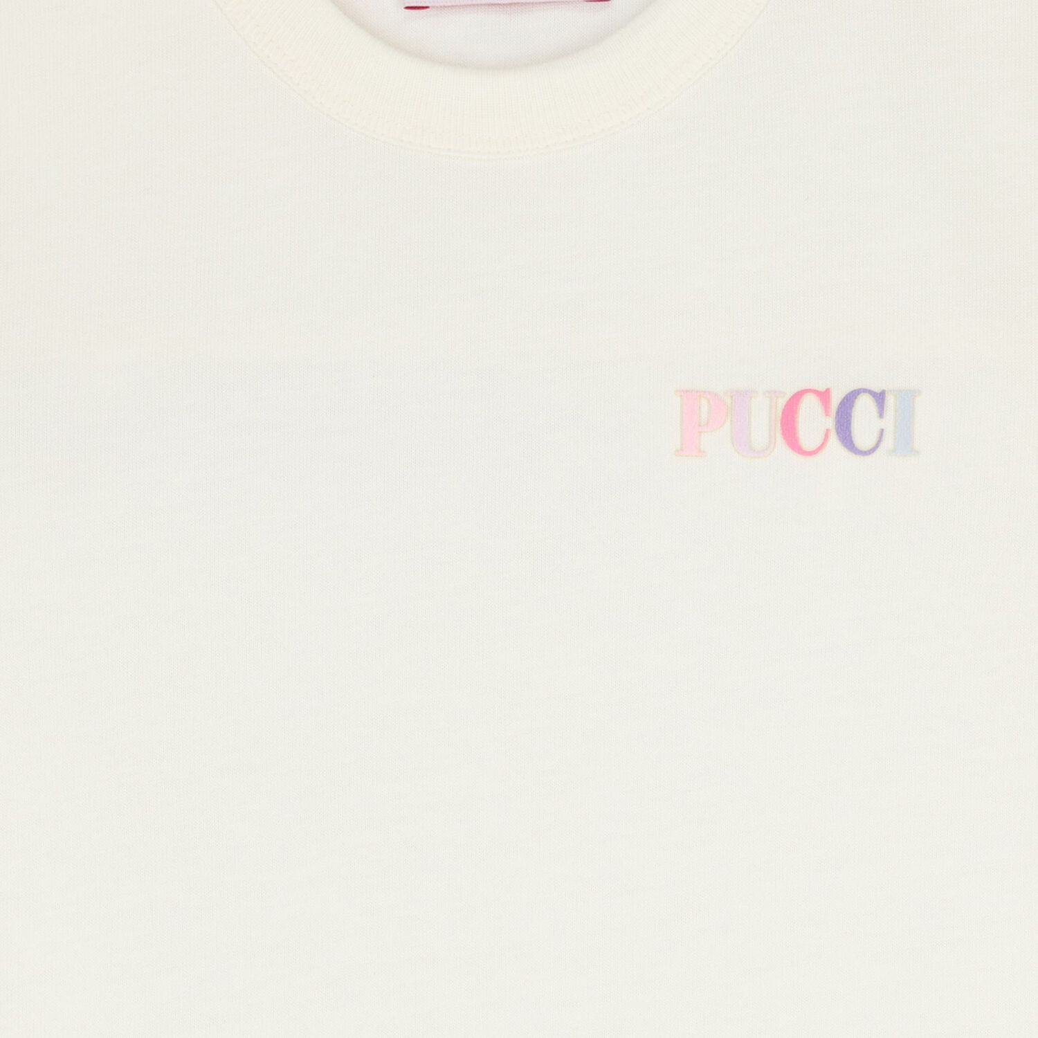 تيشيرت بناتي باللون العاجي بالشعار, 1, hi-res