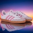 Girls White & Pink Samba OG Trainers, 1, hi-res
