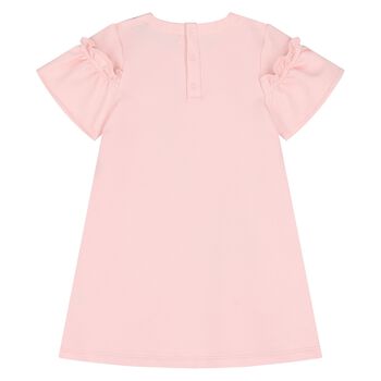 Younger Girls Pink Bag Print Dress