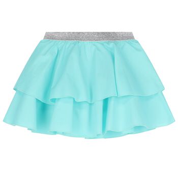 Girls Aqua Frill Skirt