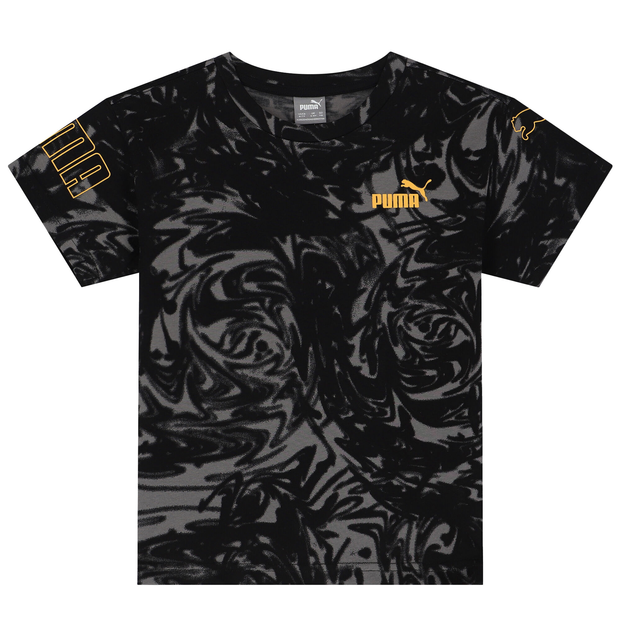 Puma Boys Black Grey Logo T Shirt Junior Couture Oman