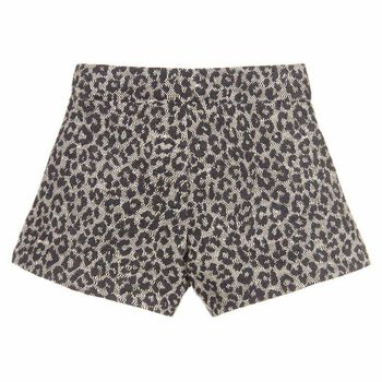 Girls Navy & Gold Jacquard Shorts