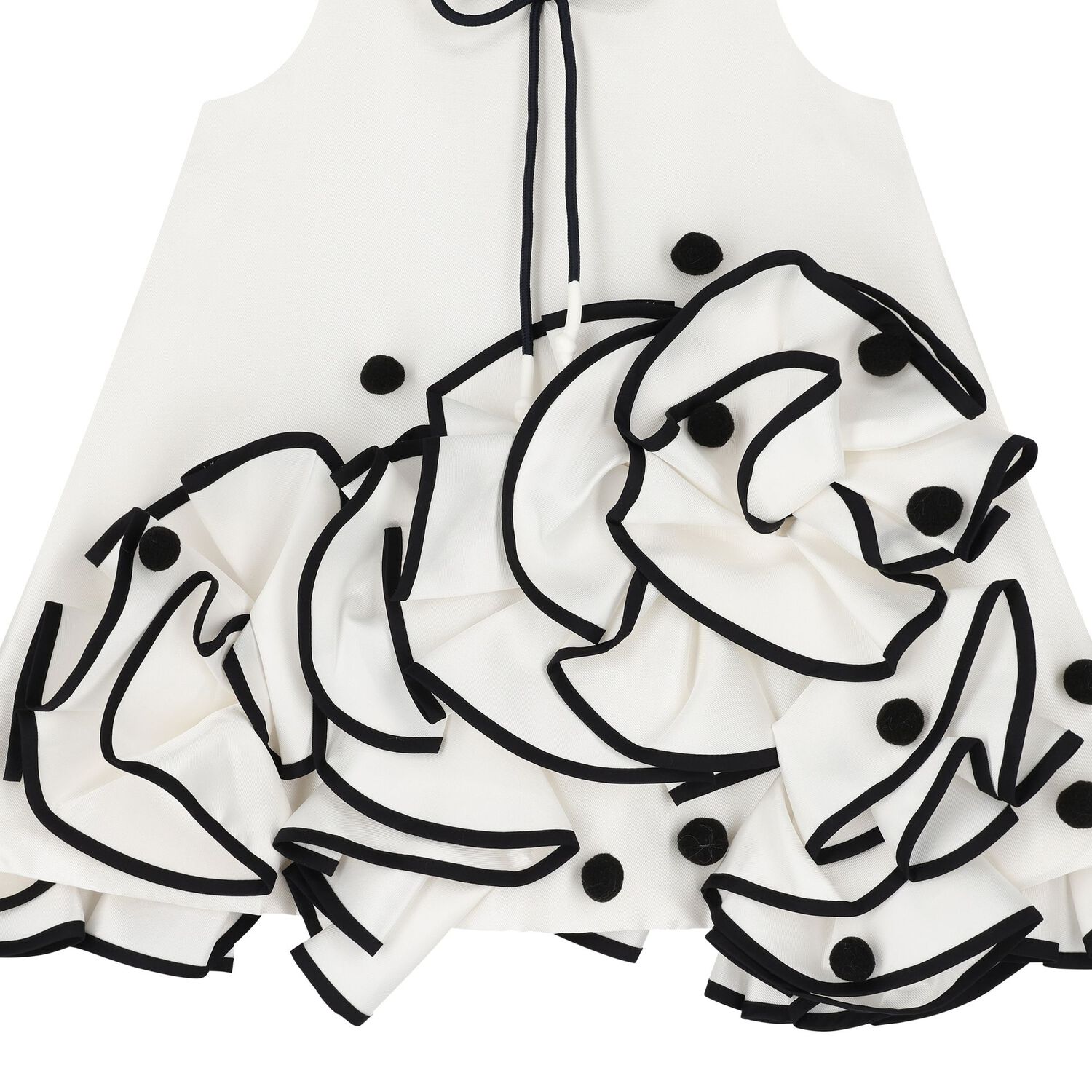 Girls White & Black Satin Dress, 1, hi-res