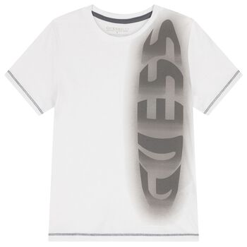 Guess Boys White Logo T-Shirt, 1 Boys White Logo T-Shirt