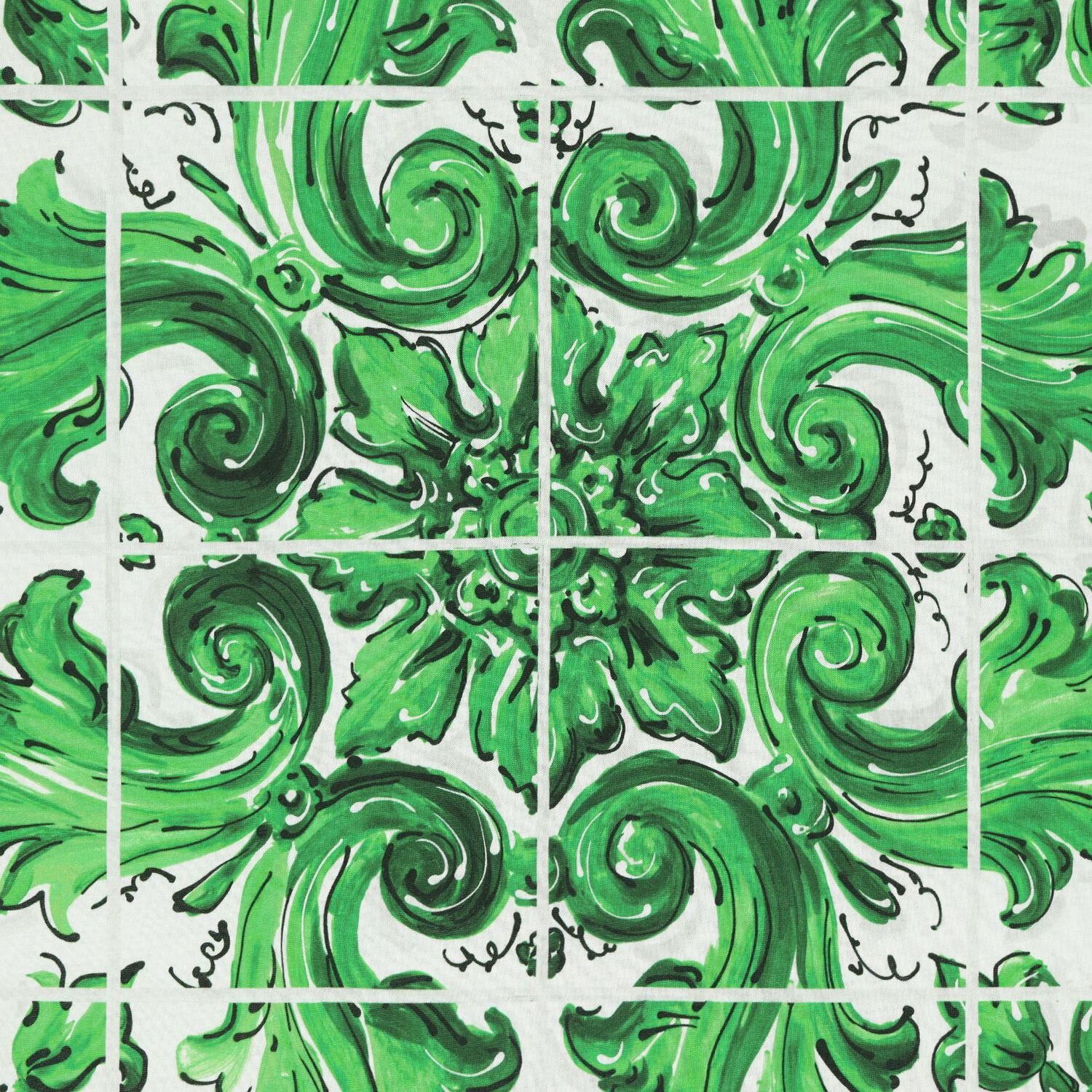 White & Green Majolica Baby Blanket, 1, hi-res