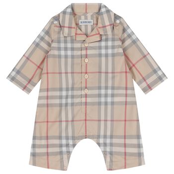 Burberry Beige Check Baby Romper, 1 Beige Check Baby Romper