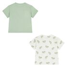 Younger Boys Green & White T-Shirts ( 2-Pack ), 2, hi-res