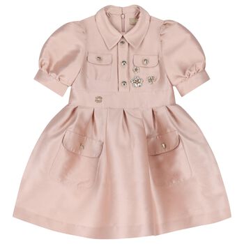 Girls Pink Embellished Dress